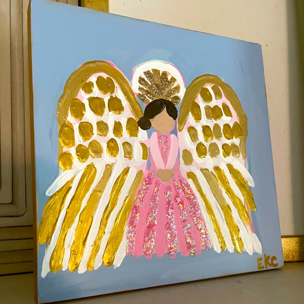 Original Angel Painting on Wood